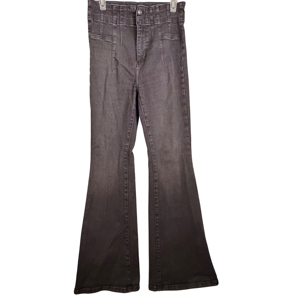 Free People We The Free Just Float On Flare Jeans Black 29 High Rise Bell Bottom